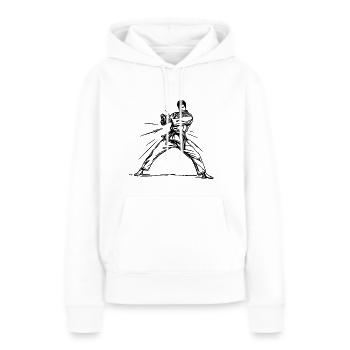 Tournoi de karaté Sparring Championship Partners - Sweat à capuche Premium bio Femme - blanc - Devant - Julia (174cm)