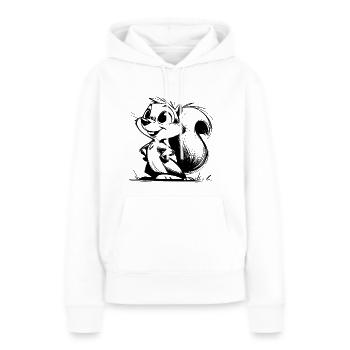 Putziges Eichhörnchen Bleistift Zeichnung - Frauen Premium Bio Hoodie - Weiß - Vorne - Julia (174cm)