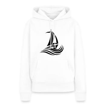 Segelboot bei starkem Wellengang auf offener See - Frauen Premium Bio Hoodie - Weiß - Vorne - Julia (174cm)