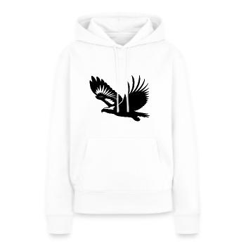 Seeadler auf breiten Schwingen im Aufwind - Frauen Premium Bio Hoodie - Weiß - Vorne - Julia (174cm)