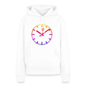 CLOCK - RAILWAY STATION - TICKTACK - CLOCK - TIME DISPLAY - Women’s Premium Organic Hoodie - white - Front - Julia (174cm)