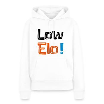 LOW / BRONZE / SILBER / SILVER - Women’s Premium Organic Hoodie - white - Front - Julia (174cm)