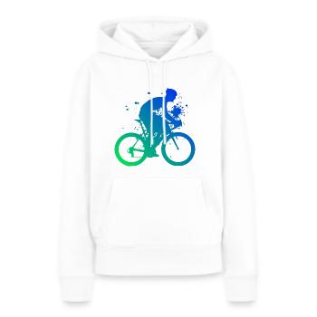 Cycliste de route Vélo de route Vélo de route Cyclisme de route - Sweat à capuche Premium bio Femme - blanc - Devant - Julia (174cm)