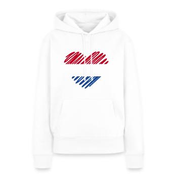 Drapeau des Pays-Bas Coeur Design - Sweat à capuche Premium bio Femme - blanc - Devant - Julia (174cm)