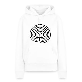 klassisches rundes Labyrinth - Frauen Premium Bio Hoodie - Weiß - Vorne - Julia (174cm)