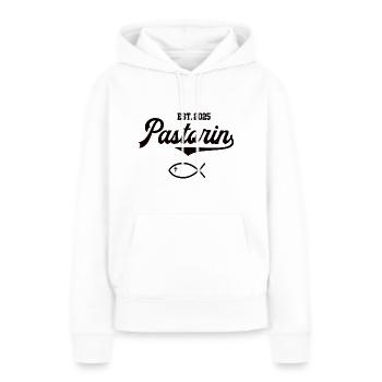Pastorin est 2025 Fisch Symbol Christentum Kirche - Frauen Premium Bio Hoodie - Weiß - Vorne - Julia (174cm)
