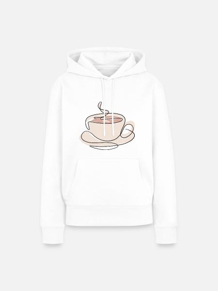 Kaffee Kaffeetasse Kaffeetrinker Kaffeeliebhaber - Frauen Premium Bio Hoodie - Weiß