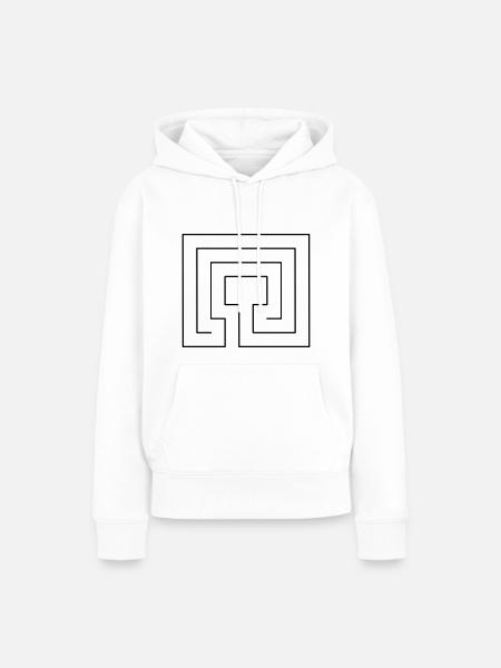 Labyrinth - Frauen Premium Bio Hoodie - Weiß