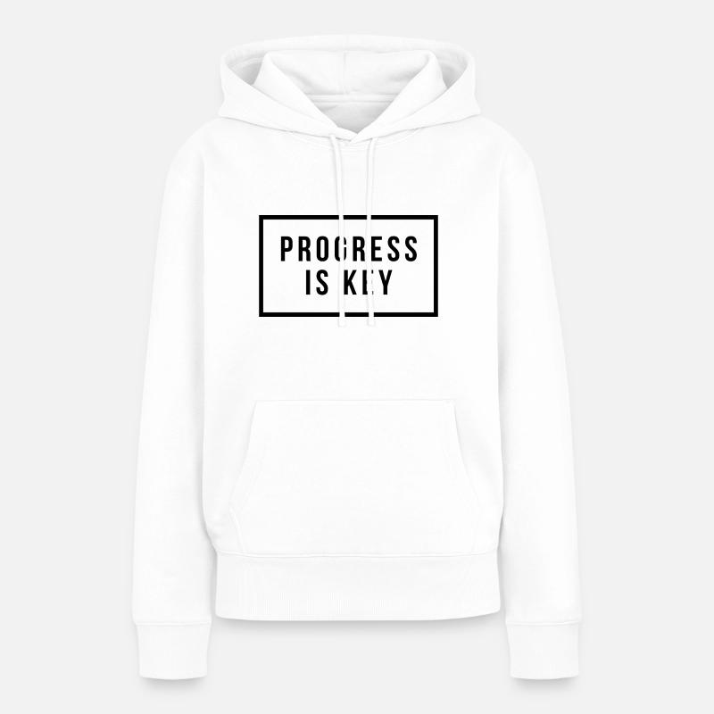Le progrès est essentiel - Sweat à capuche Premium bio Femme - blanc