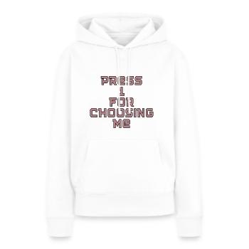 Mich wählen - Frauen Premium Bio Hoodie - Weiß - Vorne - Julia (174cm)