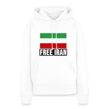 Iran libre - Sweat à capuche Premium bio Femme - blanc - Devant - Julia (174cm)
