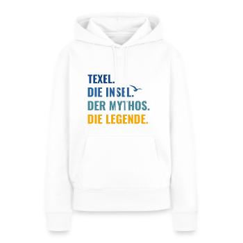 Texel. Die Insel. Der Mythos. Die Legende Holland - Frauen Premium Bio Hoodie - Weiß - Vorne - Julia (174cm)