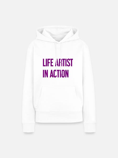 Lebenskünstler im Einsatz - Frauen Premium Bio Hoodie - Weiß