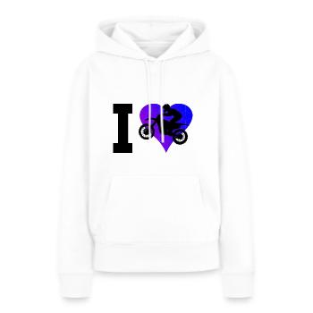 Dirt Biker Freestyle Motocross Supermoto - Sweat à capuche Premium bio Femme - blanc - Devant - Julia (174cm)