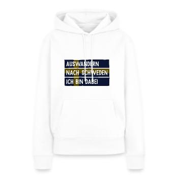 Auswandern nach Schweden Liebe Abenteuer Urlaub - Frauen Premium Bio Hoodie - Weiß - Vorne - Julia (174cm)