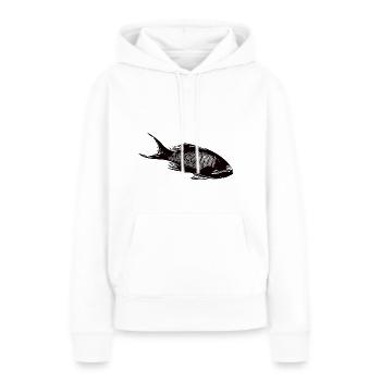 Poissons de récif corallien vintage dans le récif corallien - Sweat à capuche Premium bio Femme - blanc - Devant - Julia (174cm)