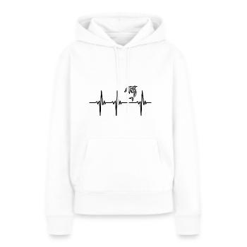 Herzschlag für knuffige Delfine - Frauen Premium Bio Hoodie - Weiß - Vorne - Julia (174cm)