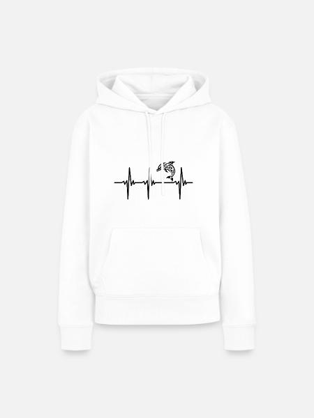 Herzschlag für Delfine - Frauen Premium Bio Hoodie - Weiß