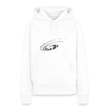 Plans géométriques Paraboles Ellipses Lignes - Sweat à capuche Premium bio Femme - blanc - Devant - Julia (174cm)