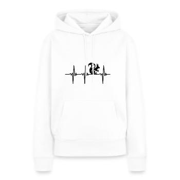 Herzschlag für putzige Eichhörnchen - Frauen Premium Bio Hoodie - Weiß - Vorne - Julia (174cm)
