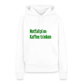 Kaffee-Notfallplan - Frauen Premium Bio Hoodie - Weiß - Vorne - Julia (174cm)