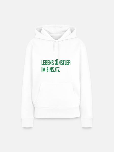 Lebenskünstler im Einsatz - Frauen Premium Bio Hoodie - Weiß