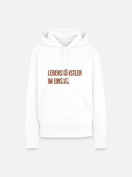 Lebenskünstler im Einsatz - Frauen Premium Bio Hoodie - Weiß
