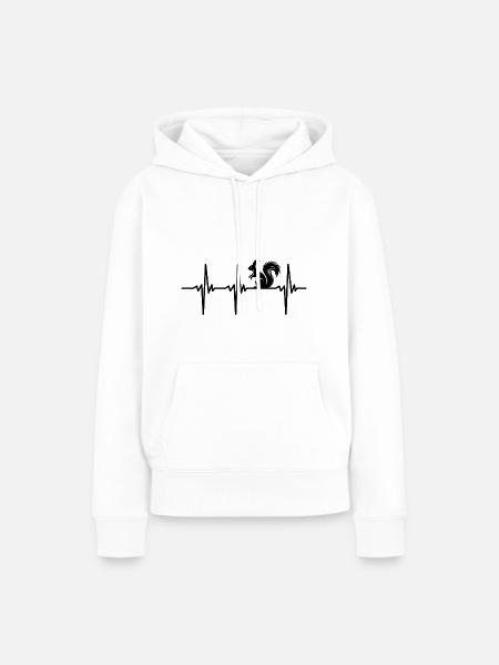 Herzschlag für lustige Eichhörnchen - Frauen Premium Bio Hoodie - Weiß