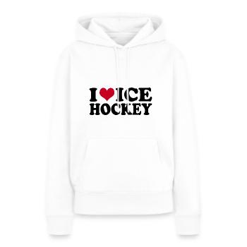 I Love Ice Hockey Eishockey - Frauen Premium Bio Hoodie - Weiß - Vorne - Julia (174cm)