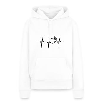 Battement de cœur pour l’espadon marline - Sweat à capuche Premium bio Femme - blanc - Devant - Julia (174cm)