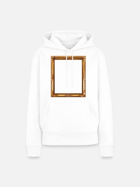 Goldener Bilderrahmen - Frauen Premium Bio Hoodie - Weiß