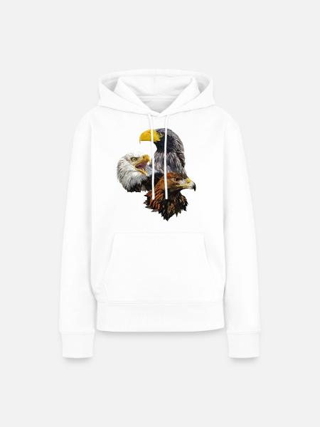 Raubvögel - Frauen Premium Bio Hoodie - Weiß