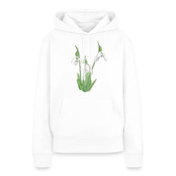 Perce-neige - Sweat à capuche Premium bio Femme - blanc - Devant - Julia (174cm)