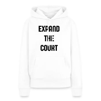 Agrandir le tribunal - Sweat à capuche Premium bio Femme - blanc - Devant - Julia (174cm)