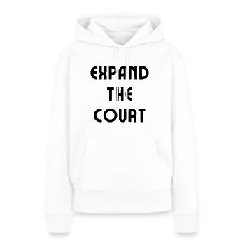 Agrandir le tribunal - Sweat à capuche Premium bio Femme - blanc - Devant - Julia (174cm)