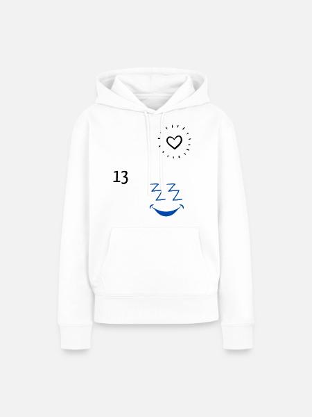 Sonnengesicht - Frauen Premium Bio Hoodie - Weiß