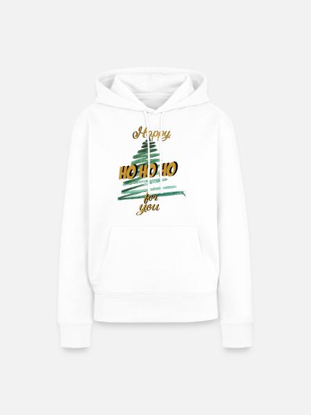 Weihnachten Hohoho Christbaum - Frauen Premium Bio Hoodie - Weiß