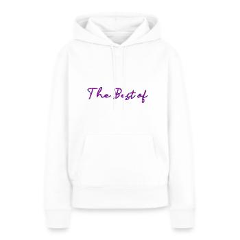 MAÎTRESSE. MAITRE. MERCI. MERCI MAÎTRESSE. MAITRE - Sweat à capuche Premium bio Femme - blanc - Devant - Julia (174cm)