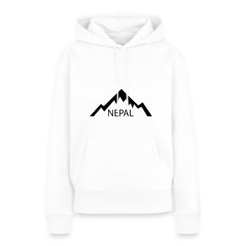 Népal - Sweat à capuche Premium bio Femme - blanc - Devant - Julia (174cm)