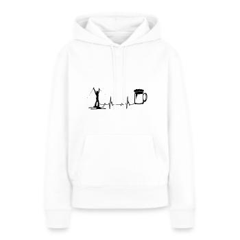 Heartbeat Beer and Skiing - - Women’s Premium Organic Hoodie - white - Front - Julia (174cm)
