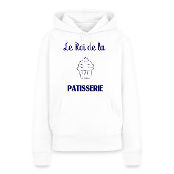 ROI DE LA PATISSERIE. GOURMANDE. PATISSERIE - Sweat à capuche Premium bio Femme - blanc - Devant - Julia (174cm)