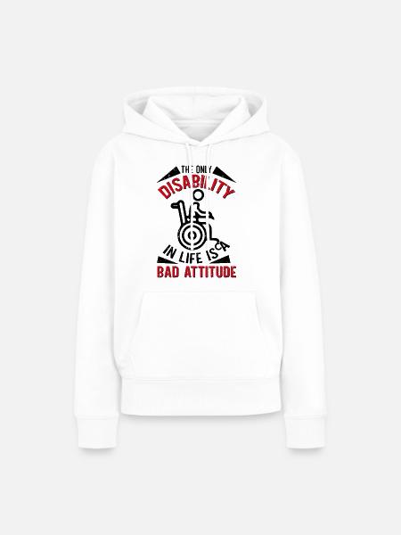 Rollstuhl Rollstuhlfahrer Beinamputation - Frauen Premium Bio Hoodie - Weiß