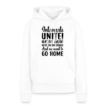 Introvertiert Schüchtern Antisozial - Frauen Premium Bio Hoodie - Weiß - Vorne - Julia (174cm)