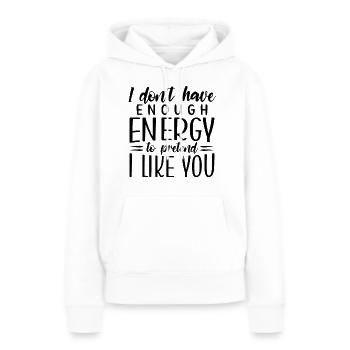 Introvertiert Schüchtern Antisozial - Frauen Premium Bio Hoodie - Weiß - Vorne - Julia (174cm)