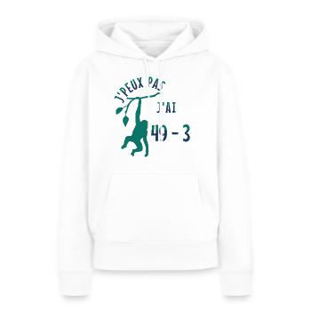 j'peux pas j'ai 49-3 - Sweat à capuche Premium bio Femme - blanc - Devant - Julia (174cm)