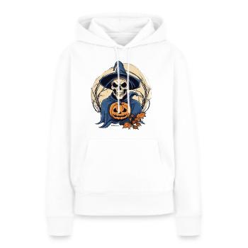 Sensenmann im blauem Umhang - Frauen Premium Bio Hoodie - Weiß - Vorne - Julia (174cm)