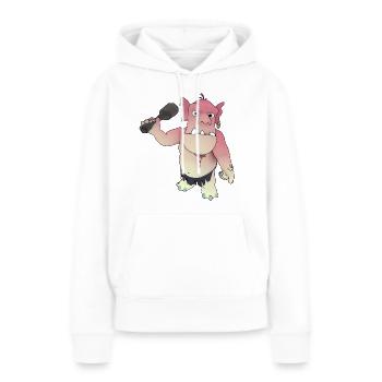 Neandertal - Sweat à capuche Premium bio Femme - blanc - Devant - Julia (174cm)