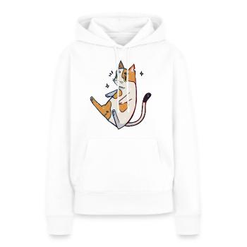 Floating Feline - Women’s Premium Organic Hoodie - white - Front - Julia (174cm)
