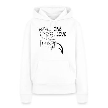Pferd one love - Frauen Premium Bio Hoodie - Weiß - Vorne - Julia (174cm)