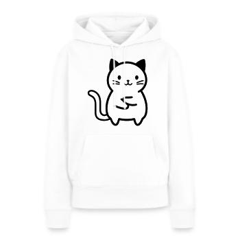chat - Sweat à capuche Premium bio Femme - blanc - Devant - Julia (174cm)